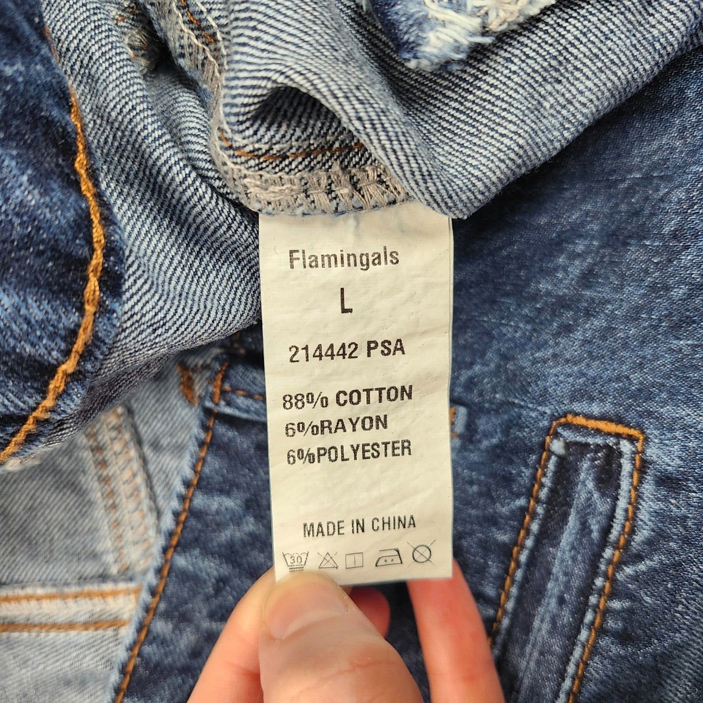 NWT Flamingals Women's Straight Wide Leg Faded Blue Jeans Size Large