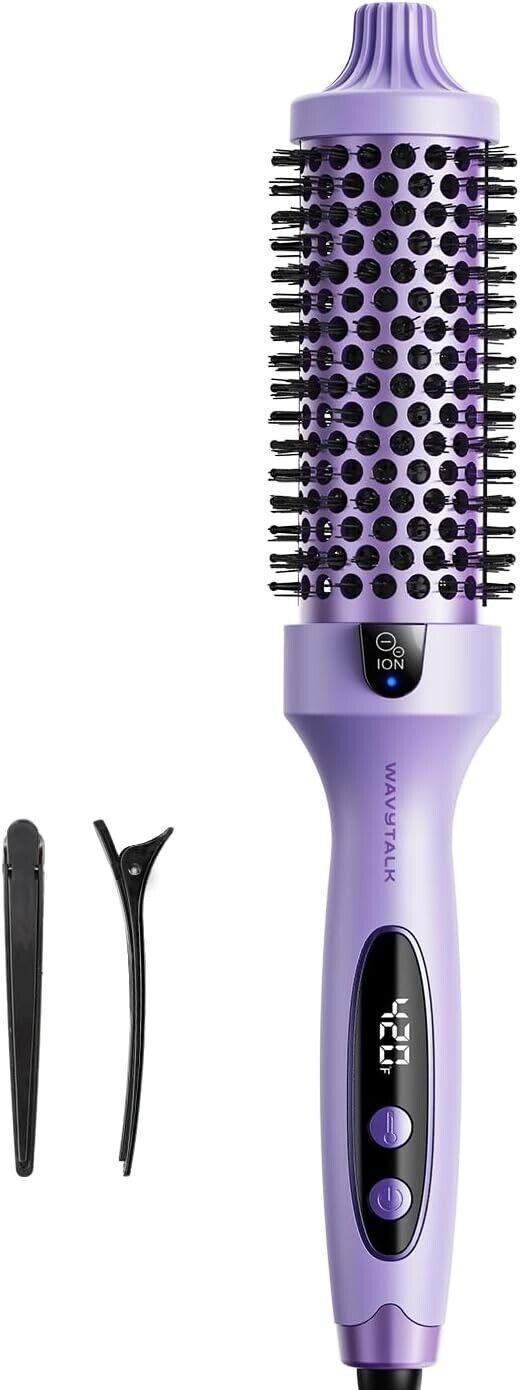 Wavytalk Thermal Brush, 1.5 Inch Blowout Express Ionic Heated Round Brush Purple
