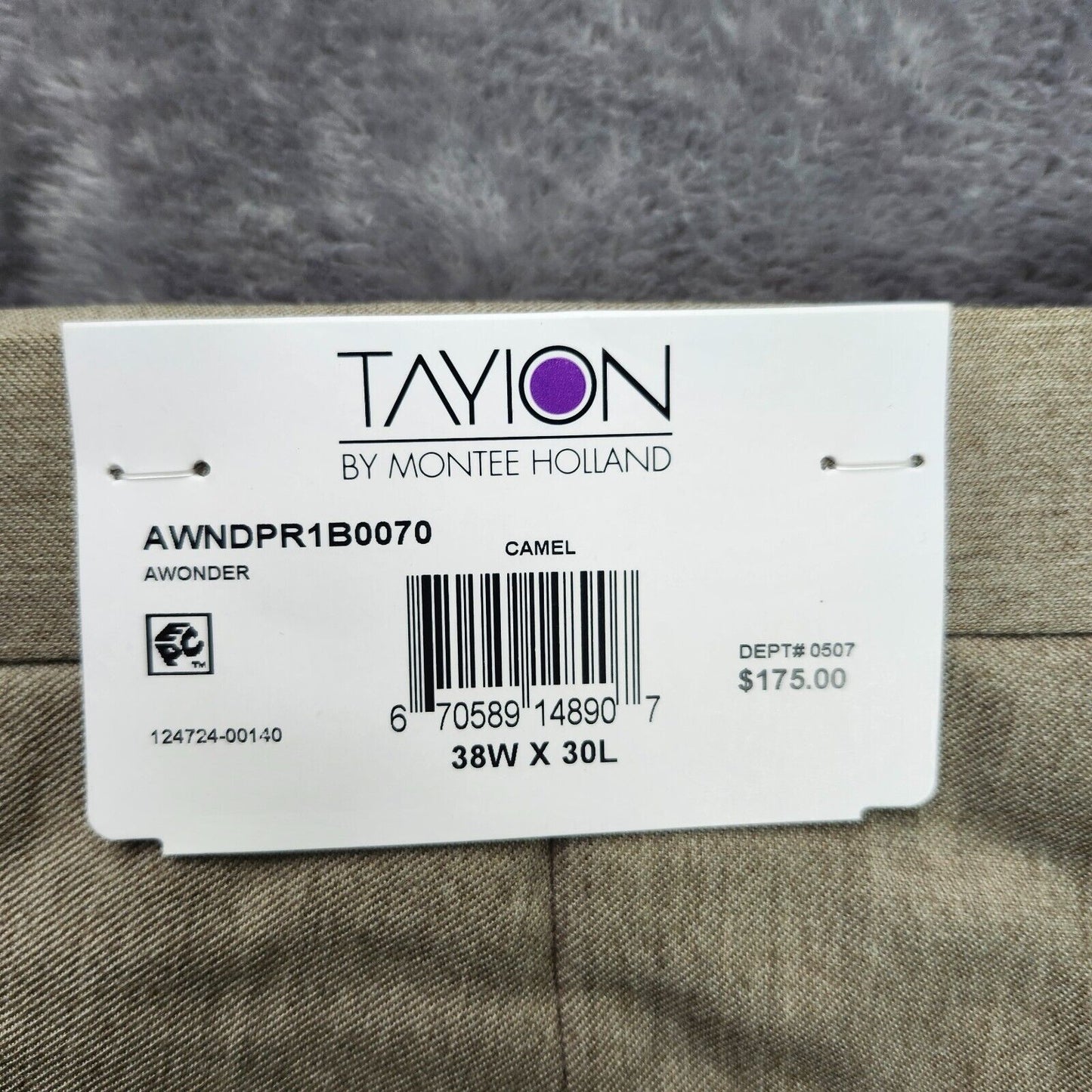 Tayion By Montee Holland Mens Classic-Fit Wool-Blend Dress Pants 38W x 30L