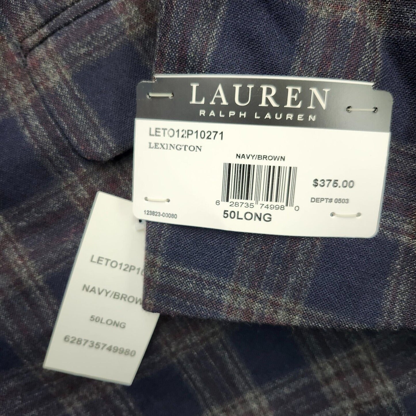Lauren Ralph Lauren Polyester Blue Plaid Suit Jacket Blazer 50L NWT