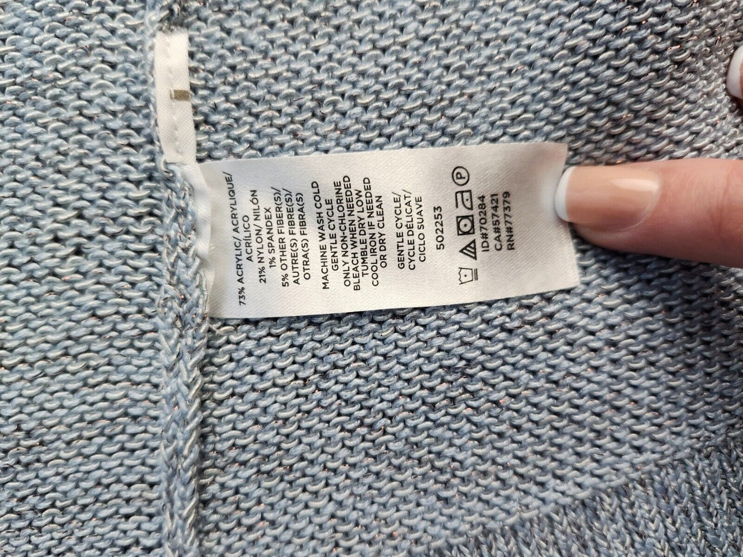 Ann Taylor Linen Blend Open Cardigan Light Blue Size XS Colorful Coastal Casual