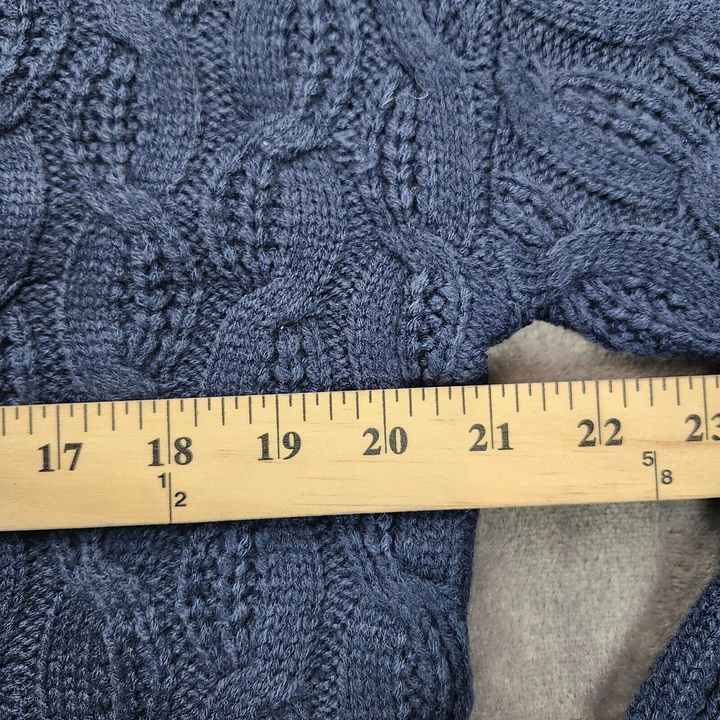 CIDER Womens Round Neck Cable Knit Sweater Blue XL