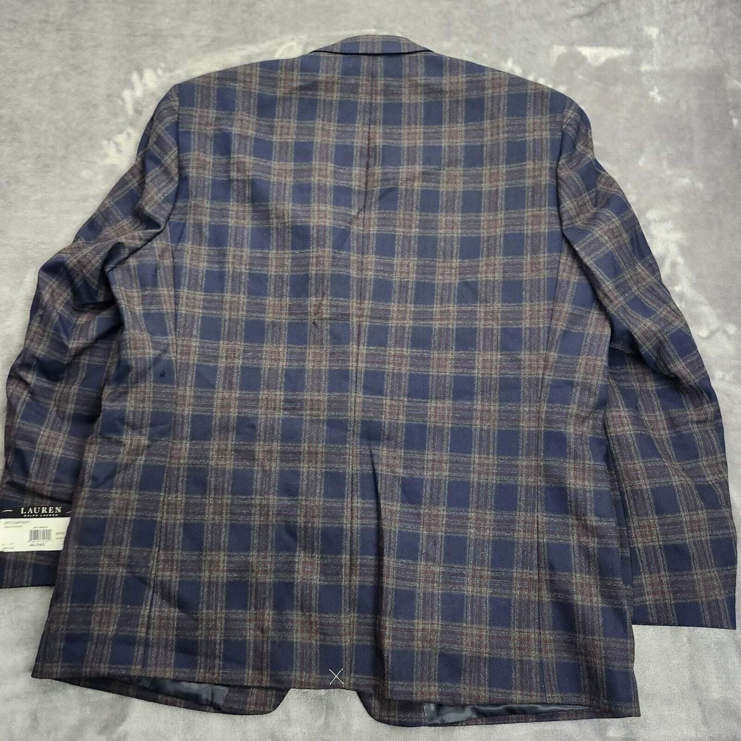 Lauren Ralph Lauren Polyester Blue Plaid Suit Jacket Blazer 44L NWT