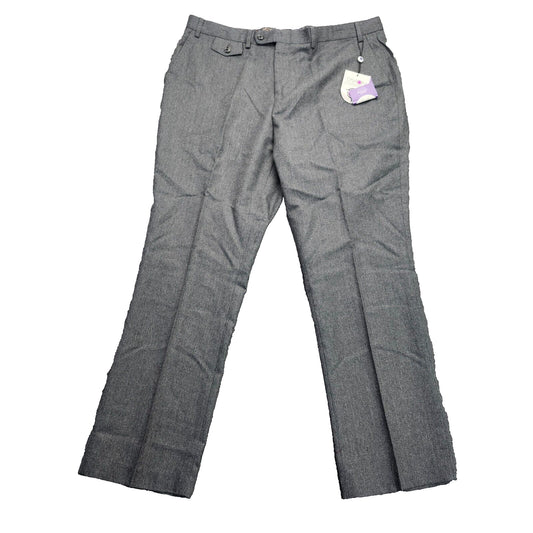 Tayion By Montee Holland Mens Classic-Fit Wool-Blend Dress Pants 44W x 32L Grey
