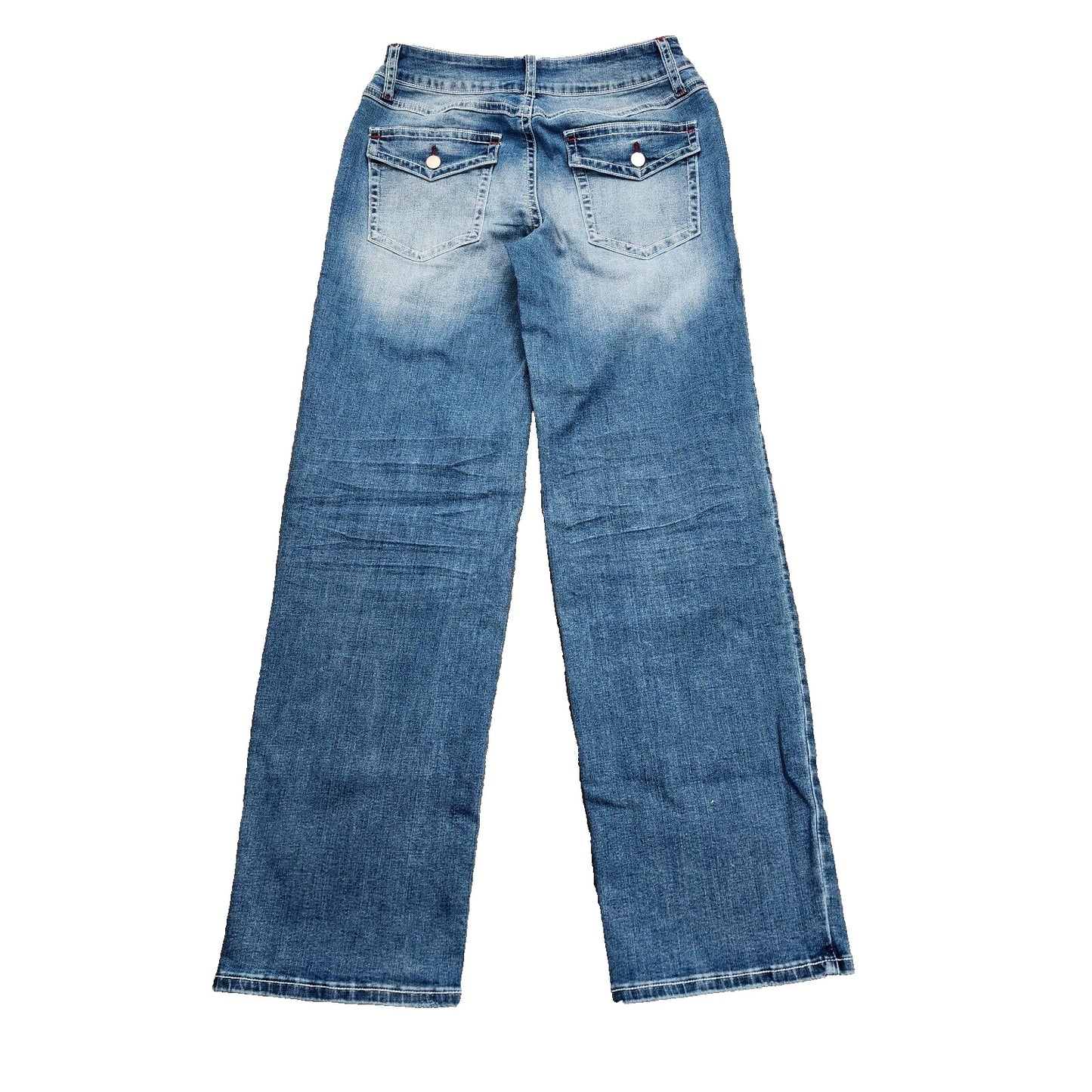 Flamingals Women's Straight Leg Faded Blue Jeans Size Small