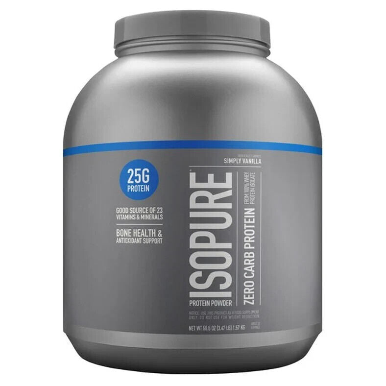 Isopure Protein Isolate Simply Vanilla 25G Protein 3.4 LB Tub Zero Carb EXP 27