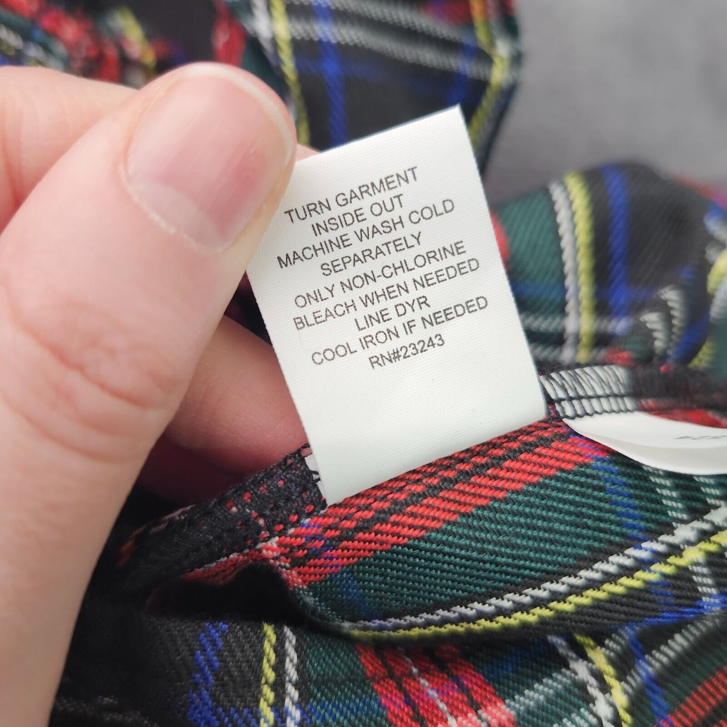 New York & Company Womens Ruffle Sleeve Tartan Smocked Dress sz Large