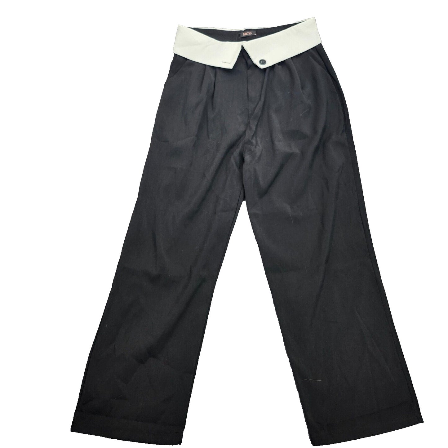 MICAS Womens Basic Contrast High Waist Wide Leg Trousers XL