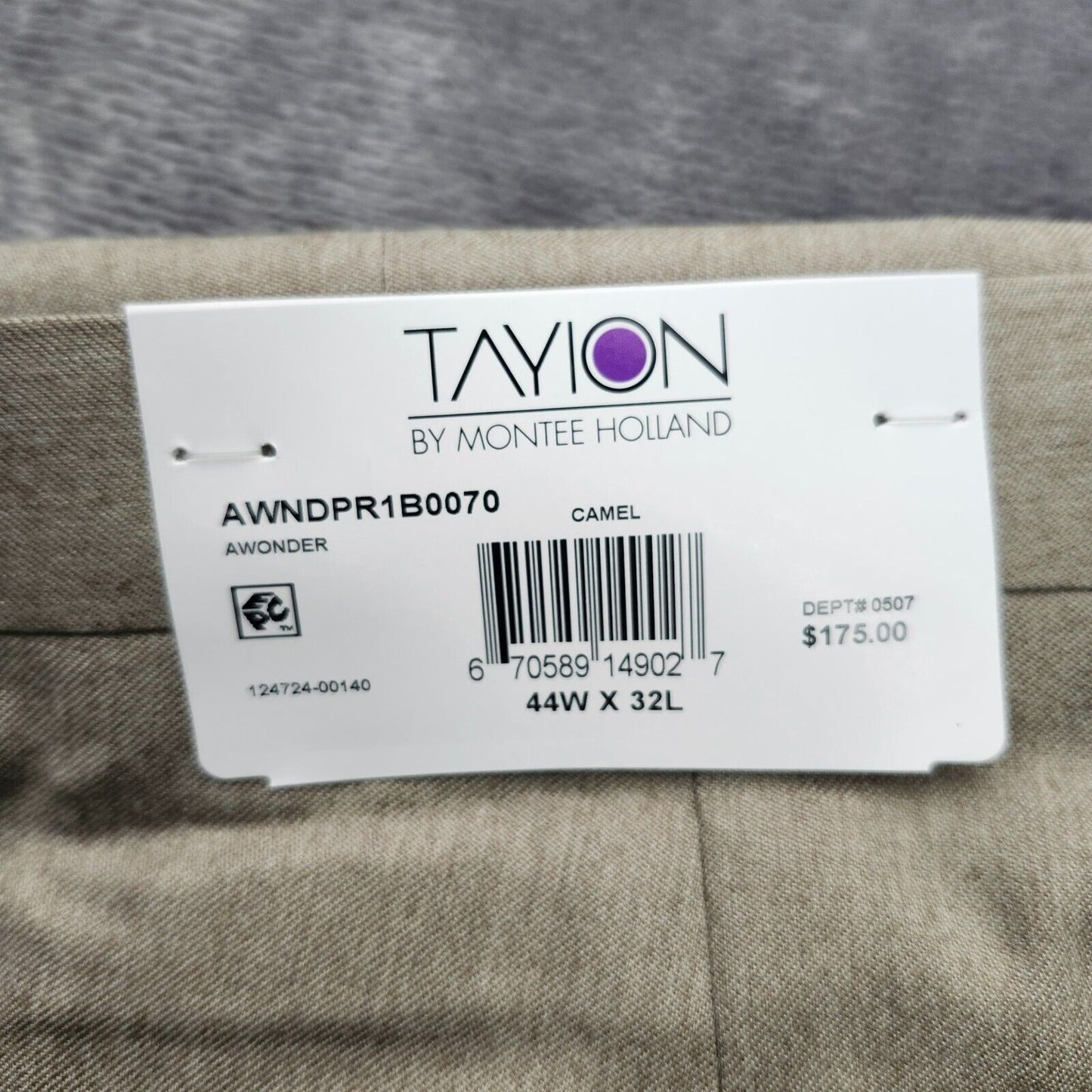 Tayion By Montee Holland Mens Classic-Fit Wool-Blend Dress Pants 44W x 32L