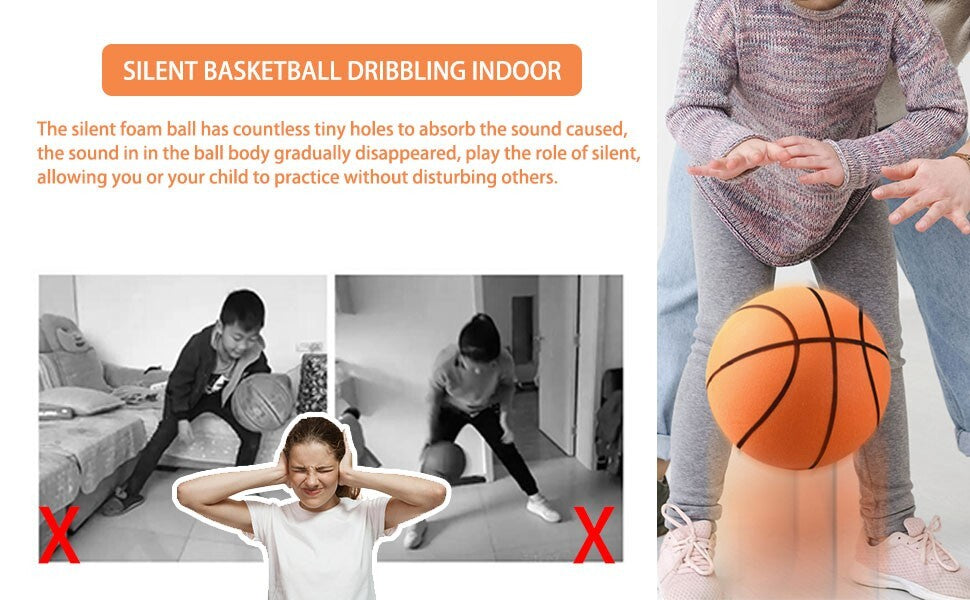 Silent Basketball Handle Airless Silent Foam Basketball No.7-9.4 inch