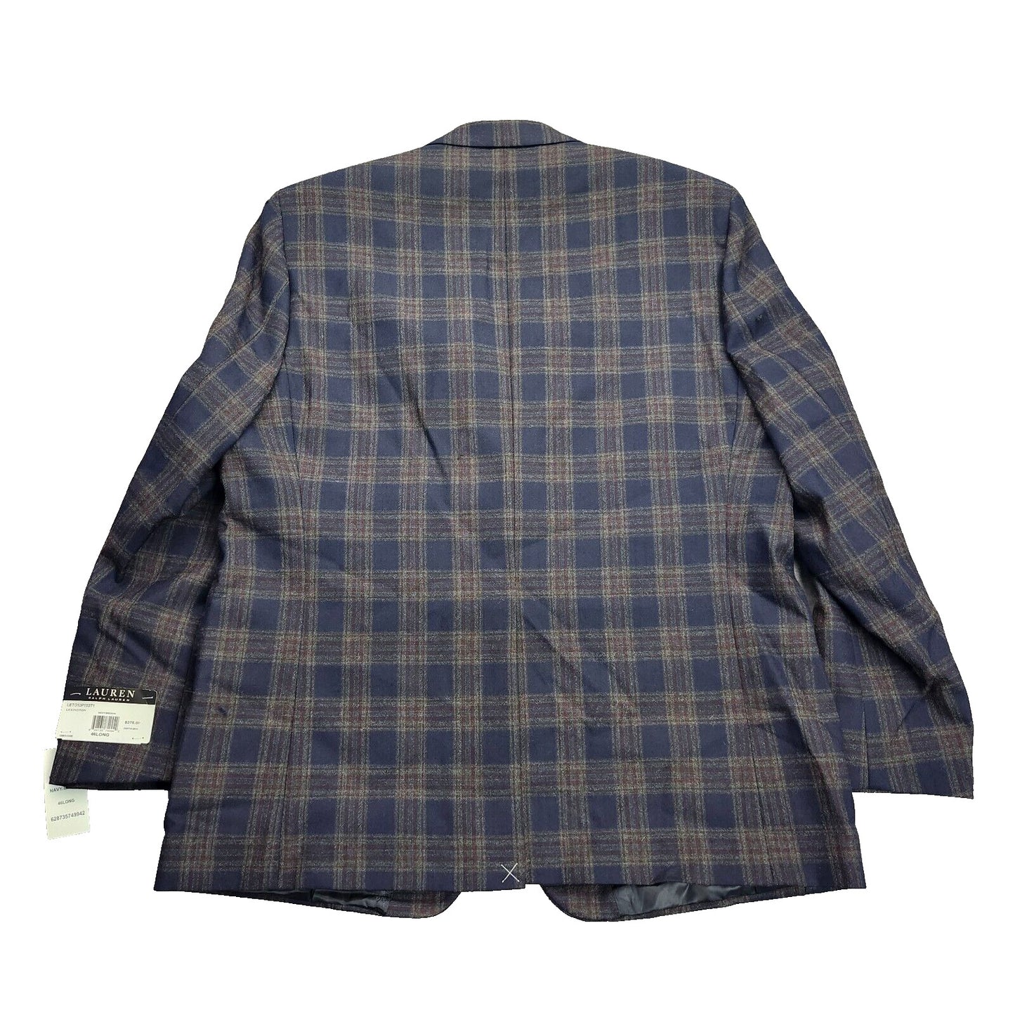 Lauren Ralph Lauren Polyester Blue Plaid Suit Jacket Blazer 46L NWT