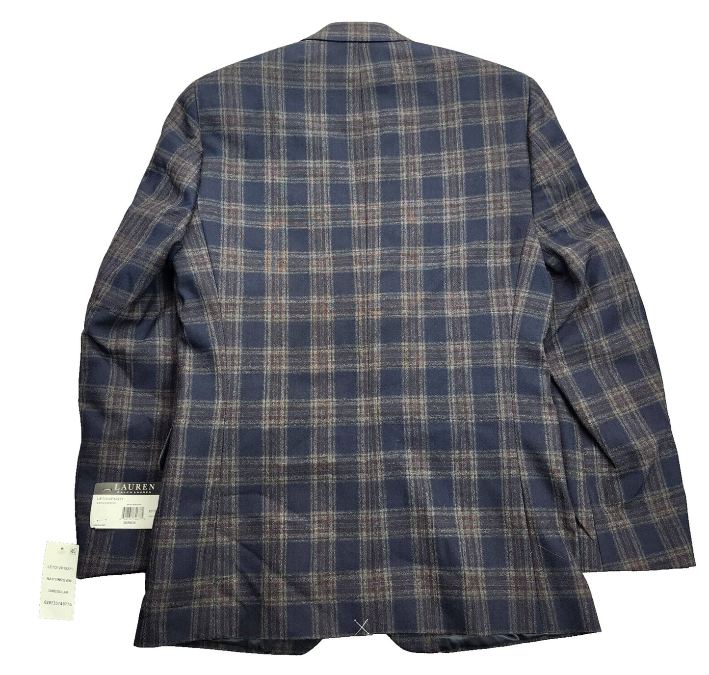 Lauren Ralph Lauren Polyester Blue Plaid Suit Jacket Blazer 36R NWT