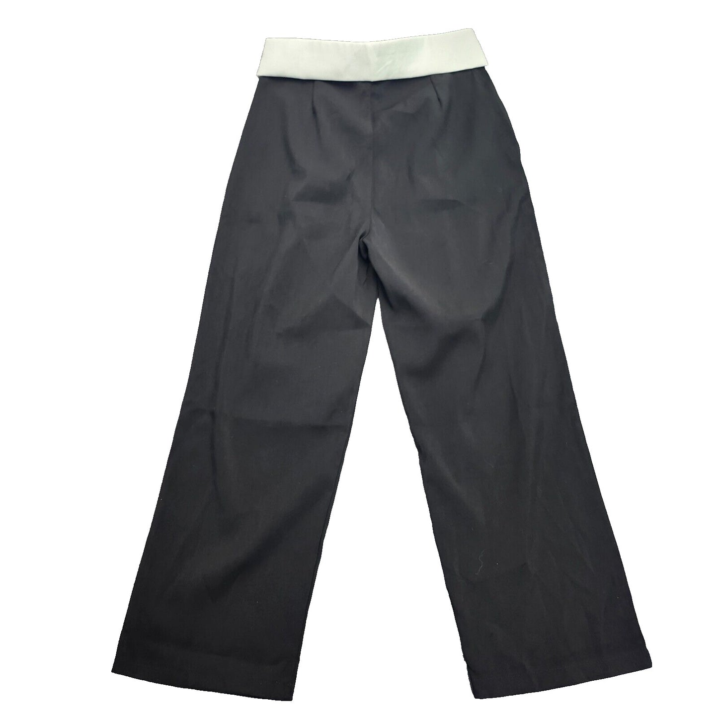 MICAS Womens Basic Contrast High Waist Wide Leg Trousers XL