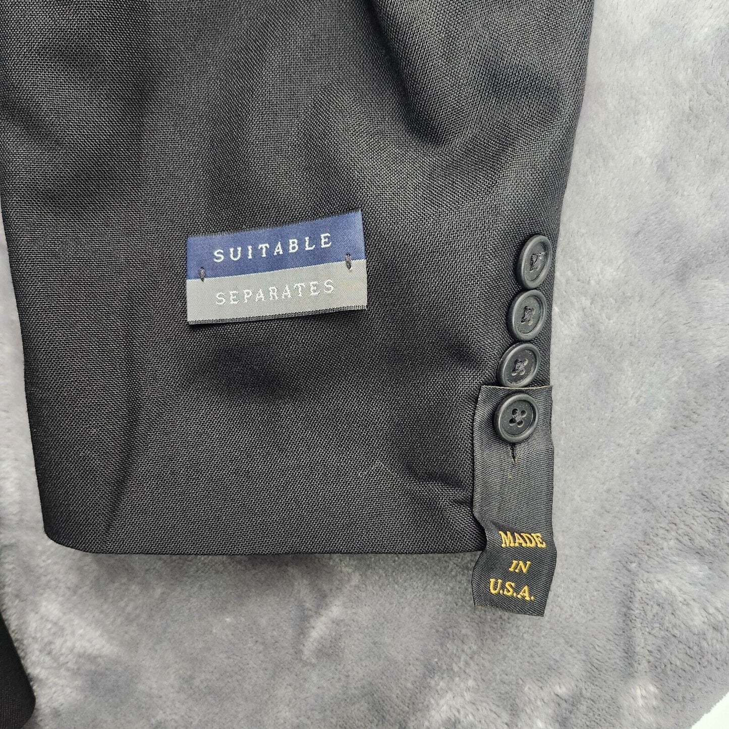NWT Hardwick Clothes Men's Suit Jacket Black 46 Reg Peak Lapel Double Breasted