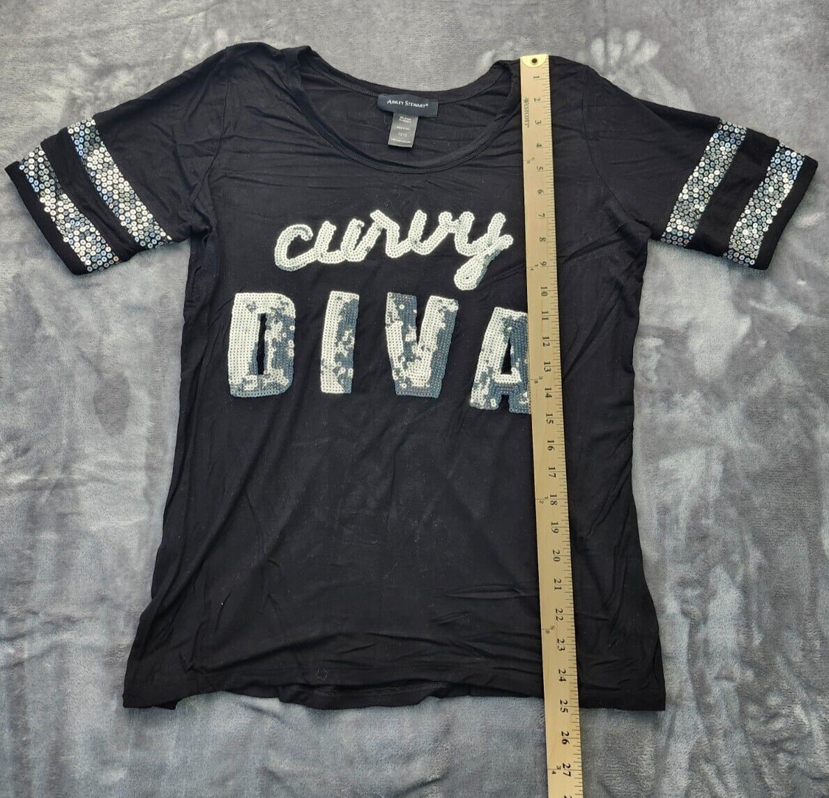 Ashley Stewart t-shirt jersey style Curvy Diva size 10/12