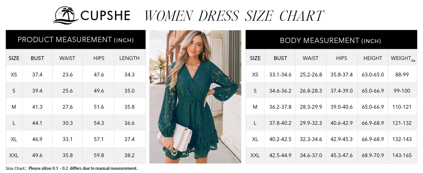 Elegant V Neck Lace Peasant Sleeves Summer Dress High Waist A Line XL