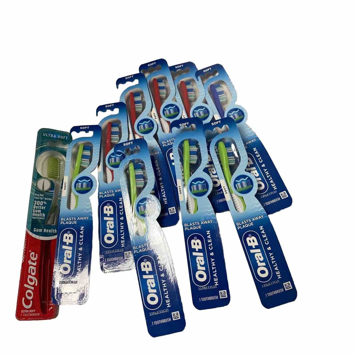 Oral-B Healthy and Clean Angled Head Soft Bristle Flossing Toothbrush (Pack 10)