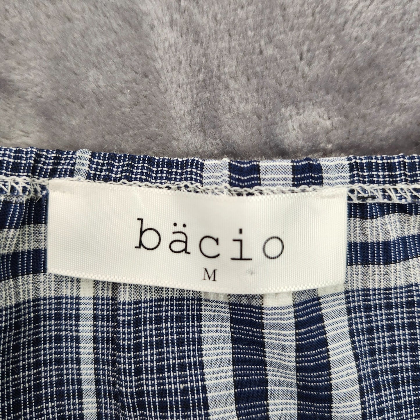 bacio womens plaid Summer dress Medium Gray