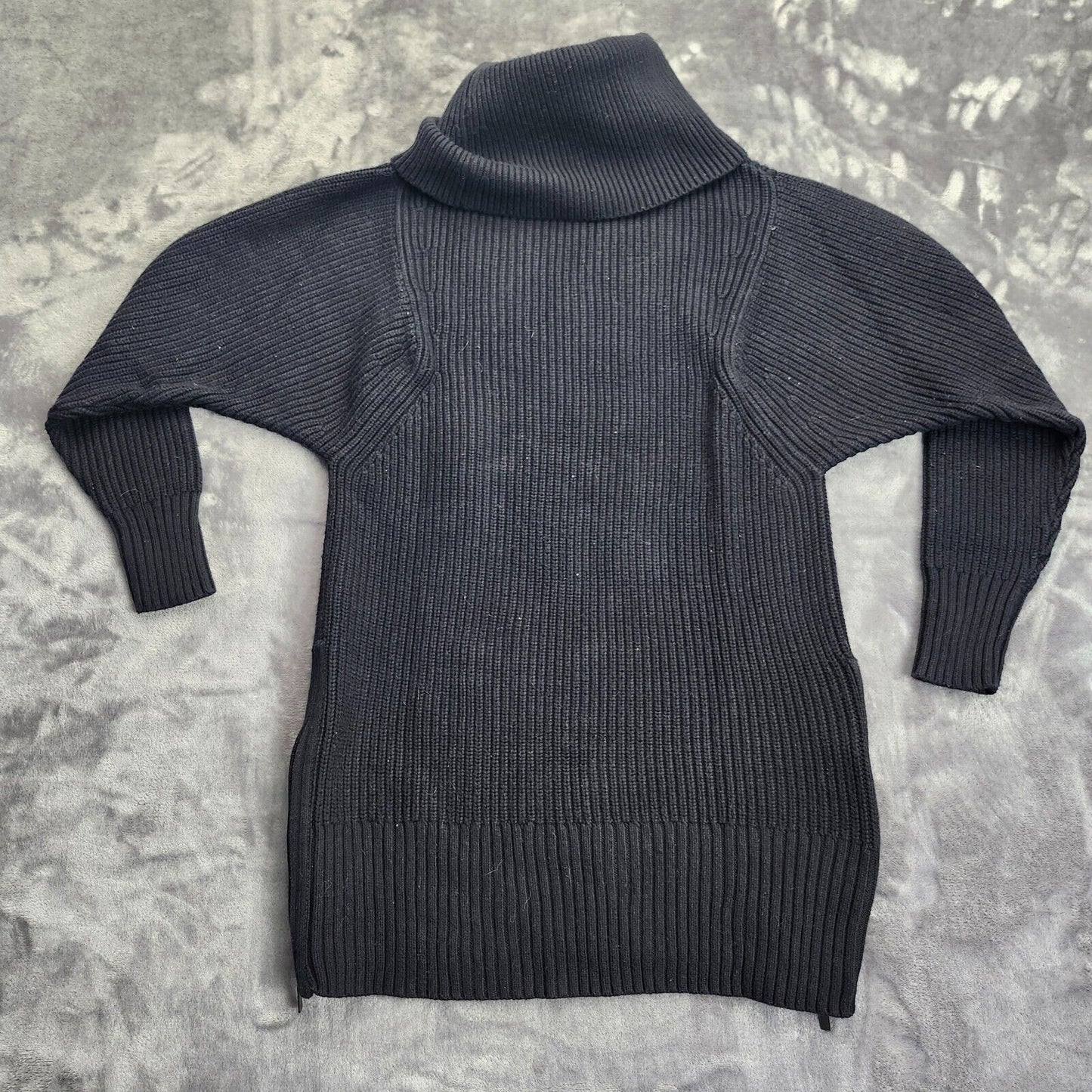 Banana Republic Women's Black Cowl Turtleneck Heavy Knit Sweater Dress Medium
