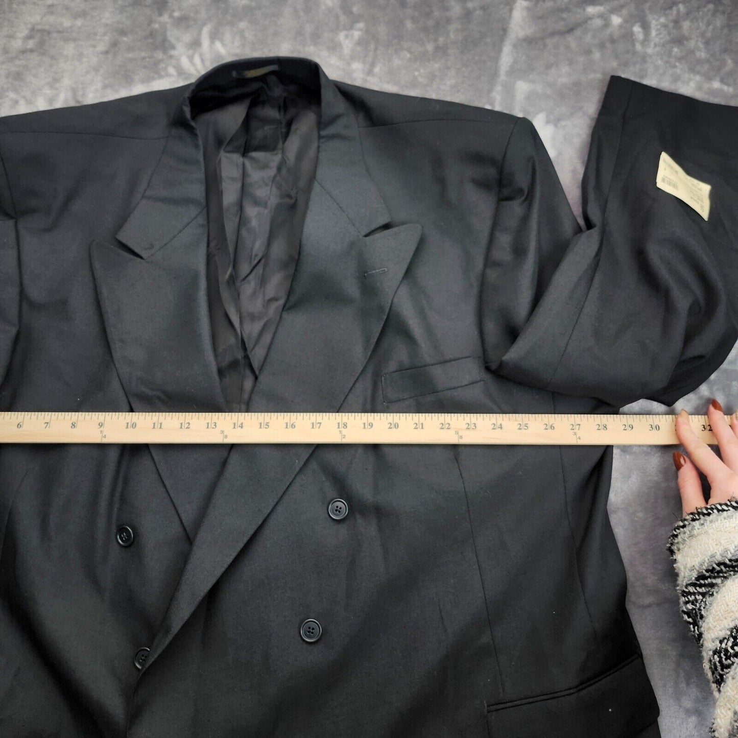 NWT Hardwick Clothes Men's Suit Jacket Black 58 Reg Peak Lapel Double Breasted