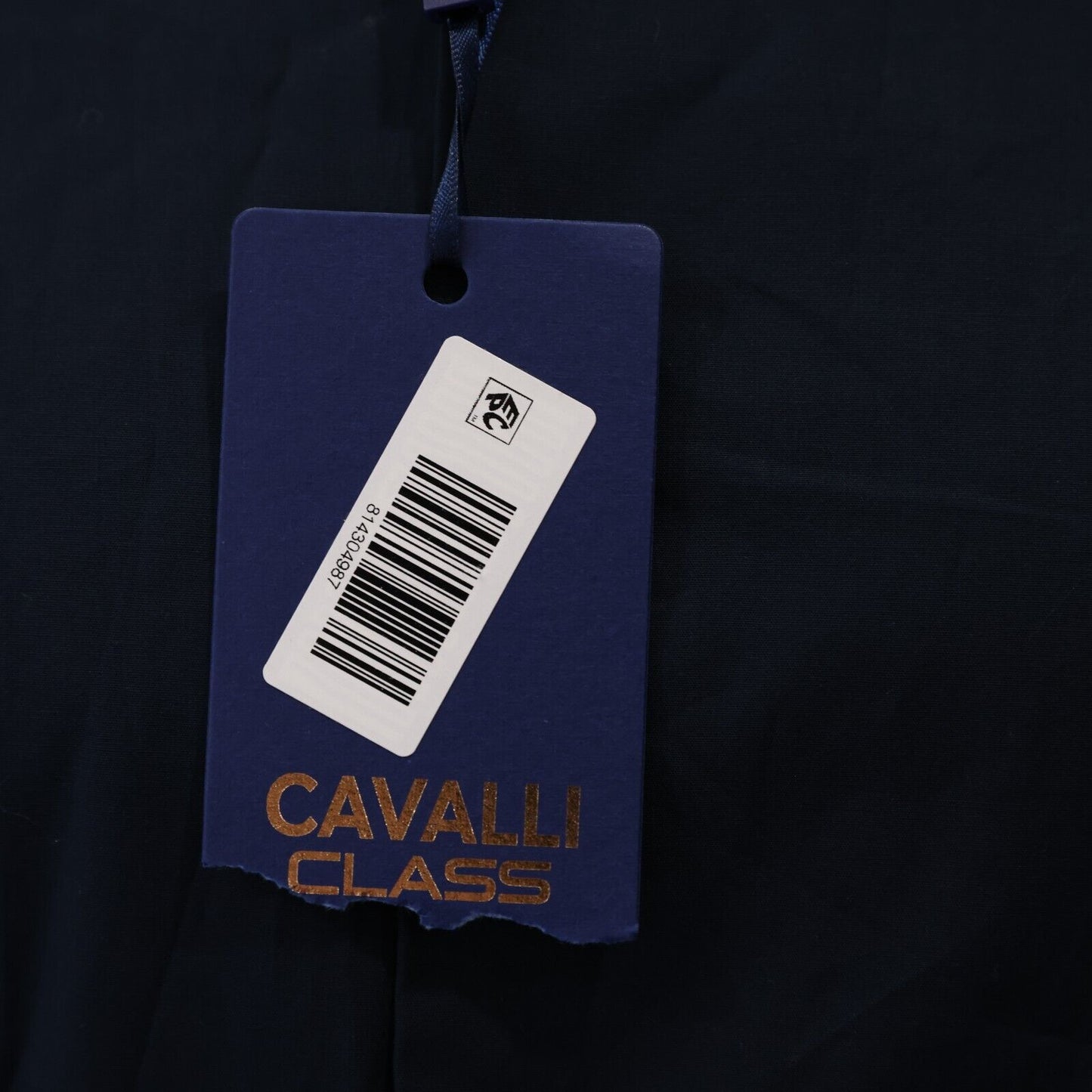$350 Cavalli Class (Size 15.5) By Roberto Cavalli Men's Navy Blue $350 Retail