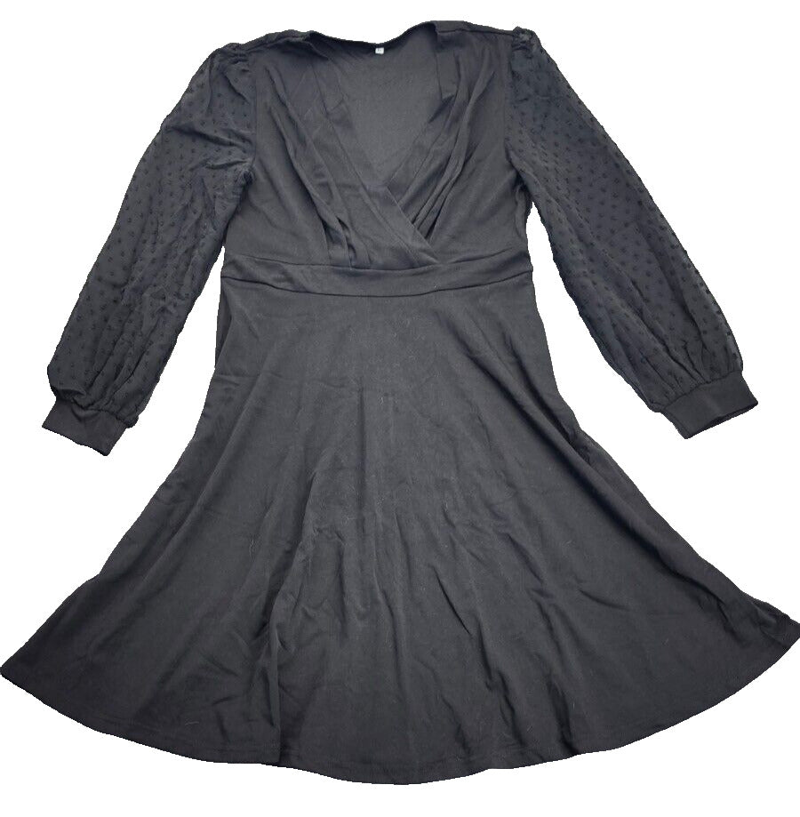 Womens Long Sleeve Stylish Casual V- Neck Slim Dress Formal L