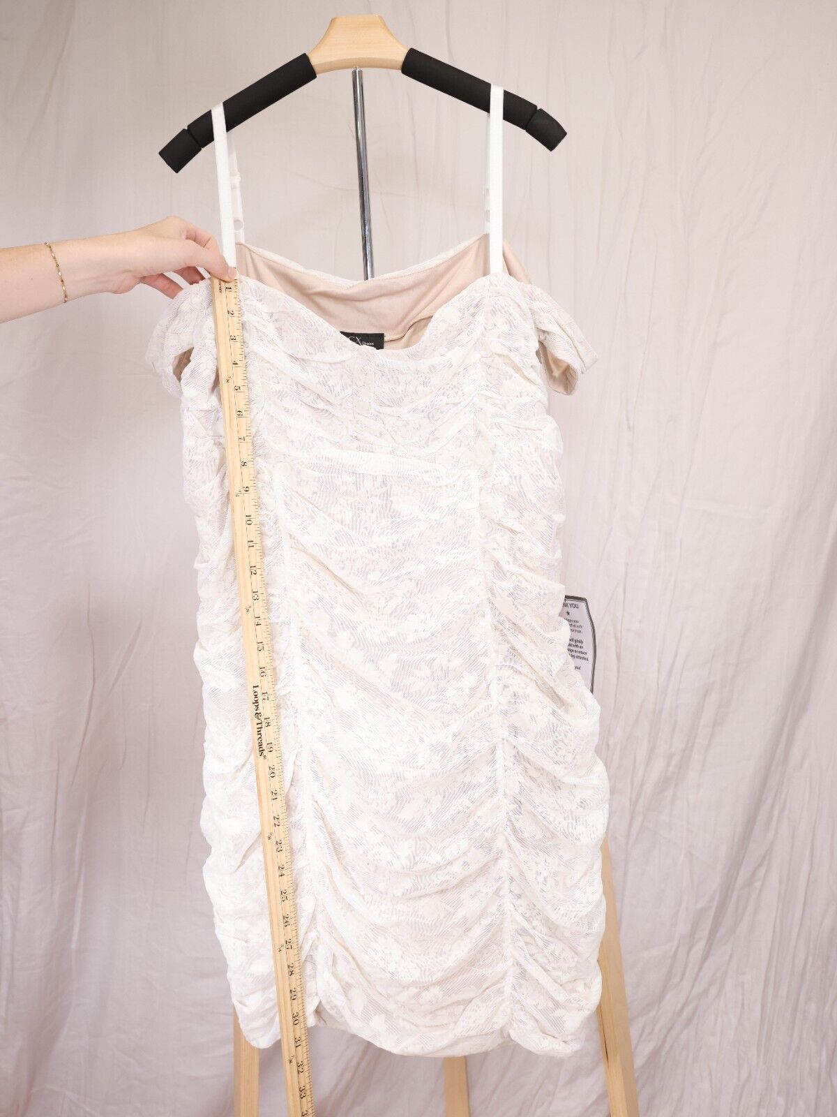 BCX Dress Ruffled White Cocktail Dress 3X