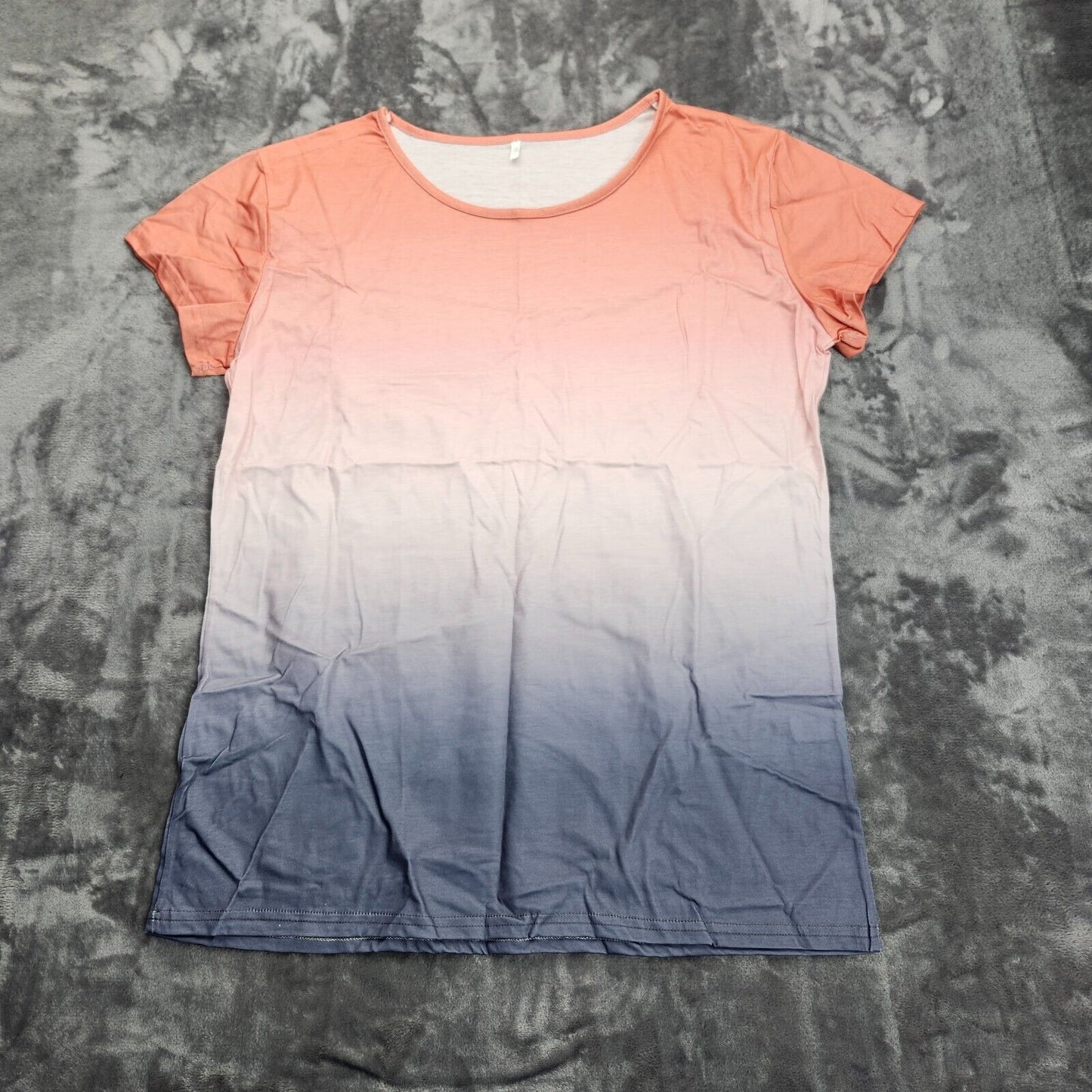 Womens Tie Dye Short Sleeve T Shirts Ombre Crew Neck Tops Loose Fit Athletic 3XL
