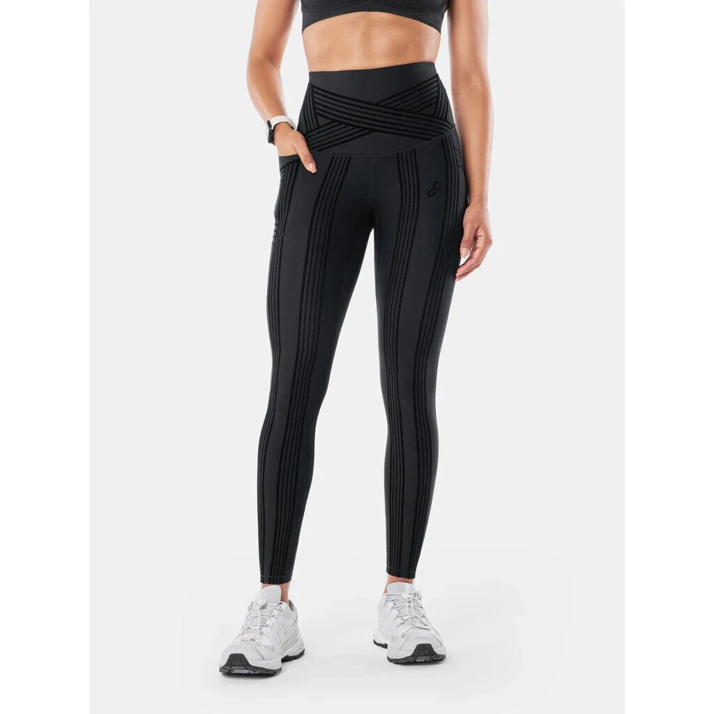 Fanka Body Sculpt Resistance Leggings Reversible Wear with Pockets Black Small