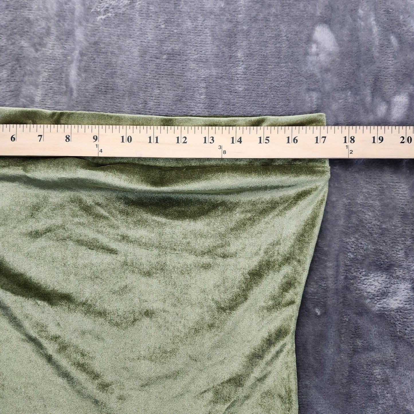Finesse Womens Velvet Green Strapless Crop top Size XL
