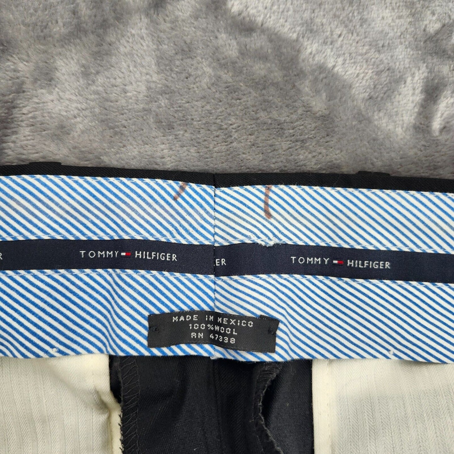 NWT Tommy Hilfiger Black Wool Suit Set Jacket Notch Lapel 38 Long, Pants 32