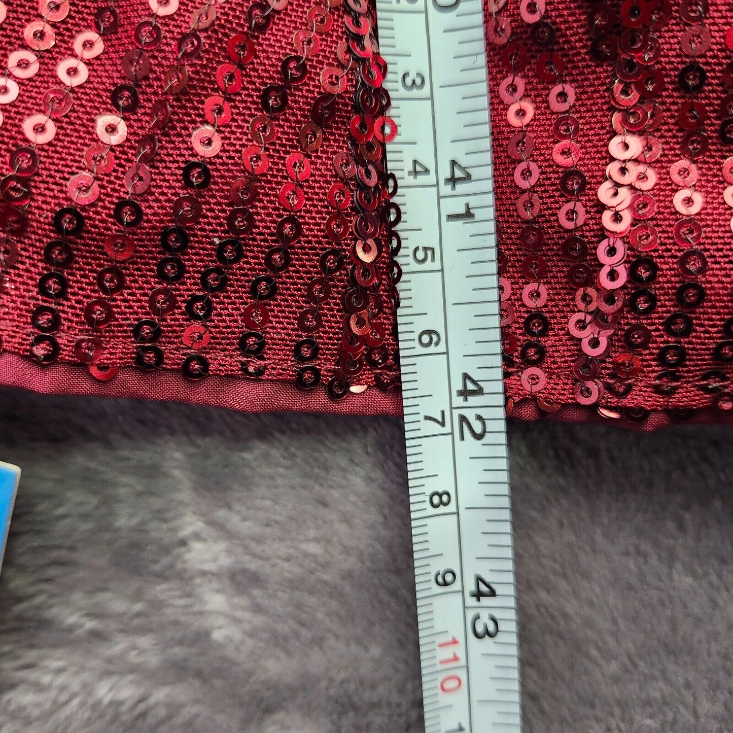 CUPSHE Burgundy Sequined Asymmetrical Off-Shoulder Midi Dress Medium