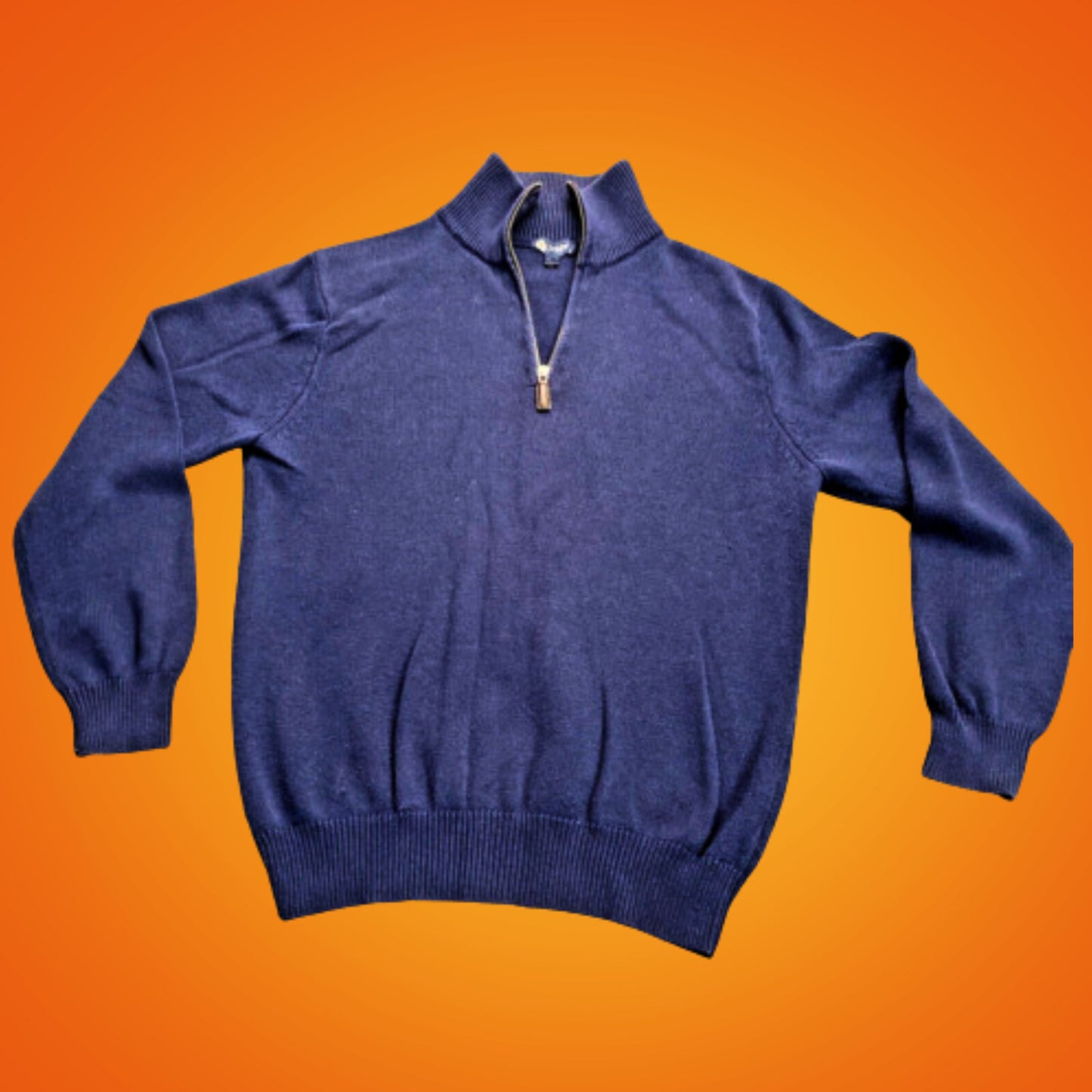 J Crew Slim Cotton-Cashmere Blend 1/4 Zip Pullover Sweater Mens Small Blue