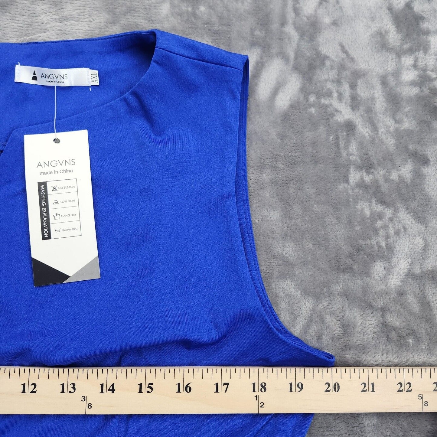 ANGVNS Women Sleeveless V neck Midi Evening Slim Dress, Blue, XXL