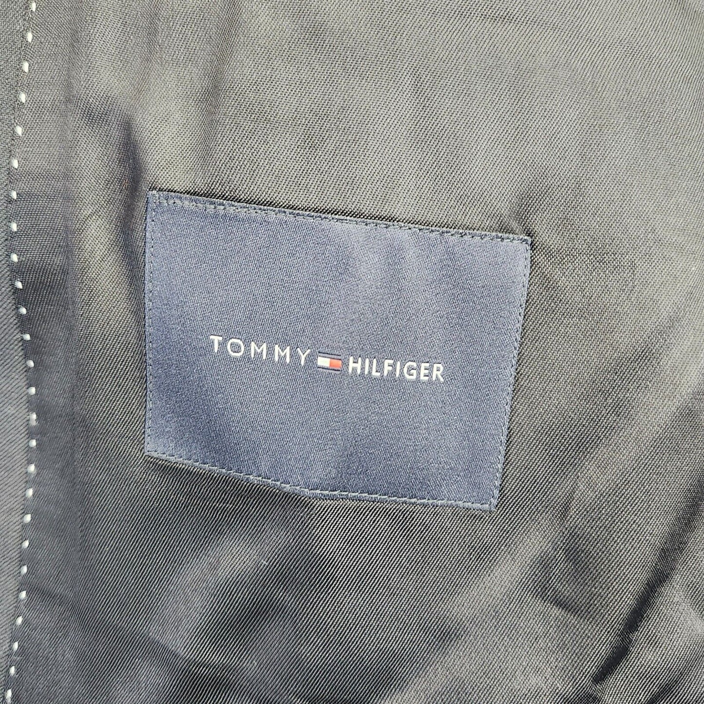 NWoT Tommy Hilfiger Mens Wool Suit Jacket Notch Lapel Black Blazer size 44 Long