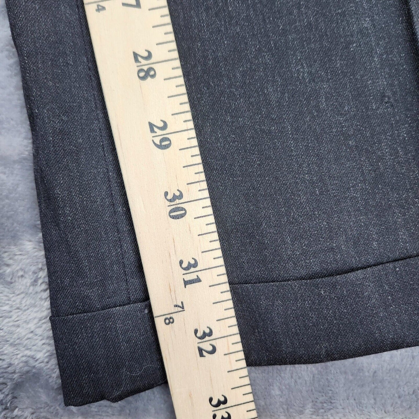 Men's Black 100% Wool Suit Set Jacket 48L Pants 36x32