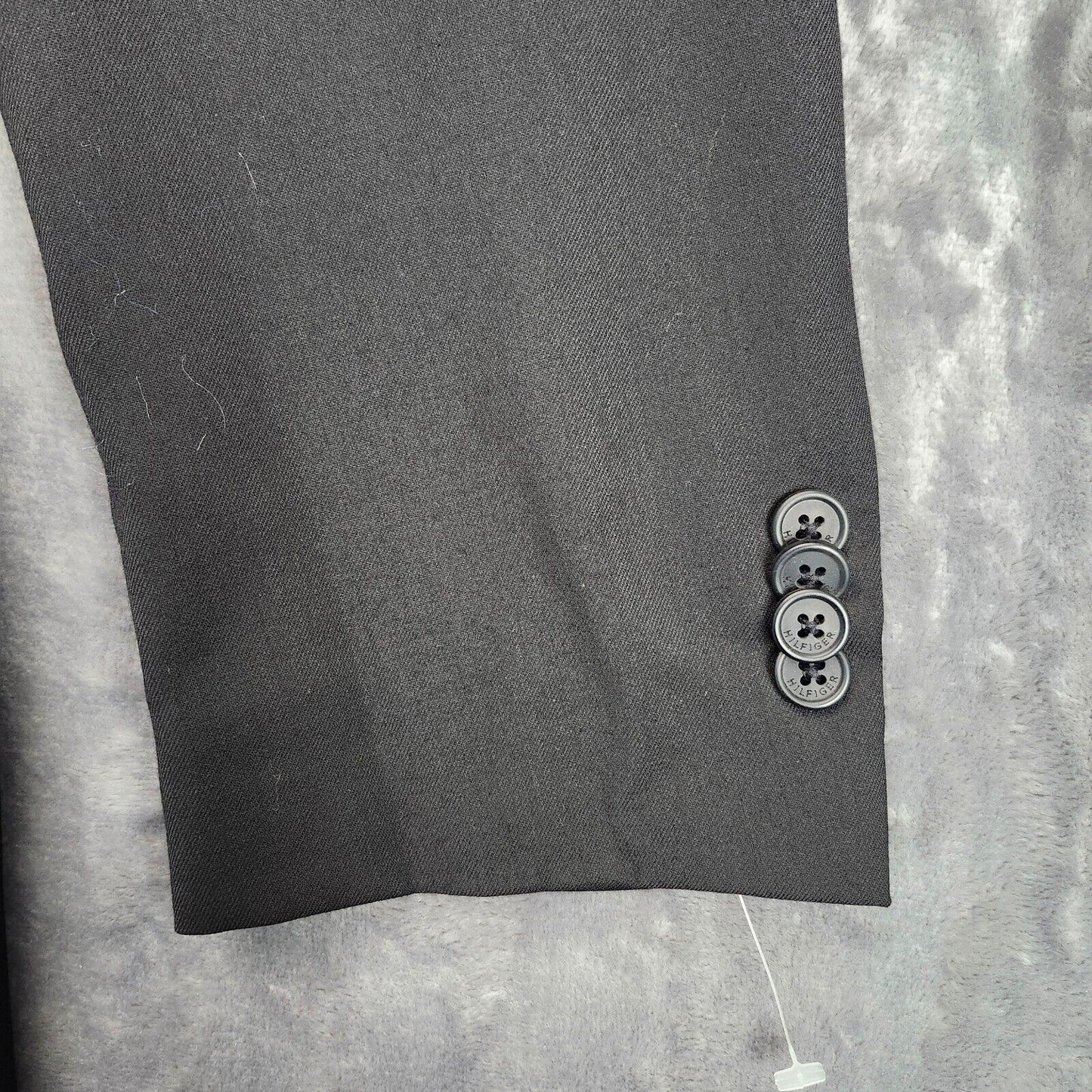 Tommy Hilfiger Suit Jacket Blazer Notch Lapel Black Size 38 Long 100% Wool