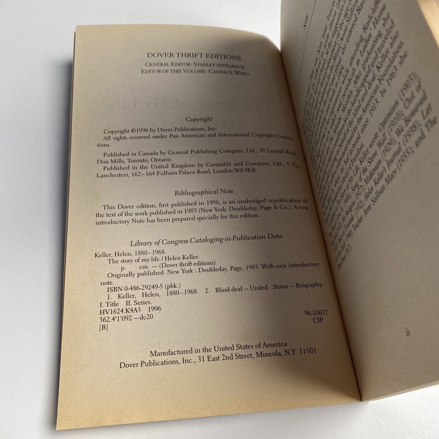 Dover Thrift Editions: Biography/Autobiography Ser.: The Story of My Life by...