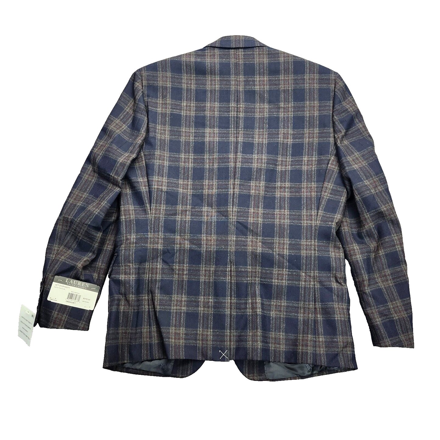 Lauren Ralph Lauren Polyester Blue Plaid Suit Jacket Blazer 38S NWT