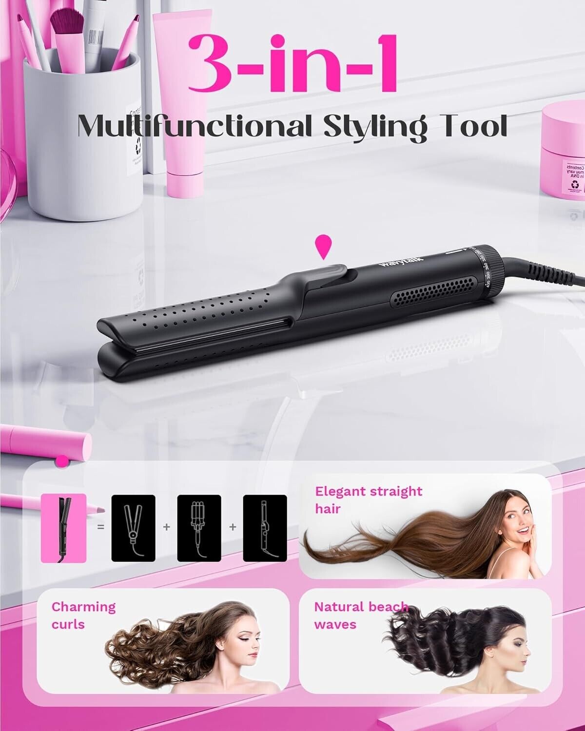 Wavytalk Airflow Style Curling Iron A499 Black Open Box