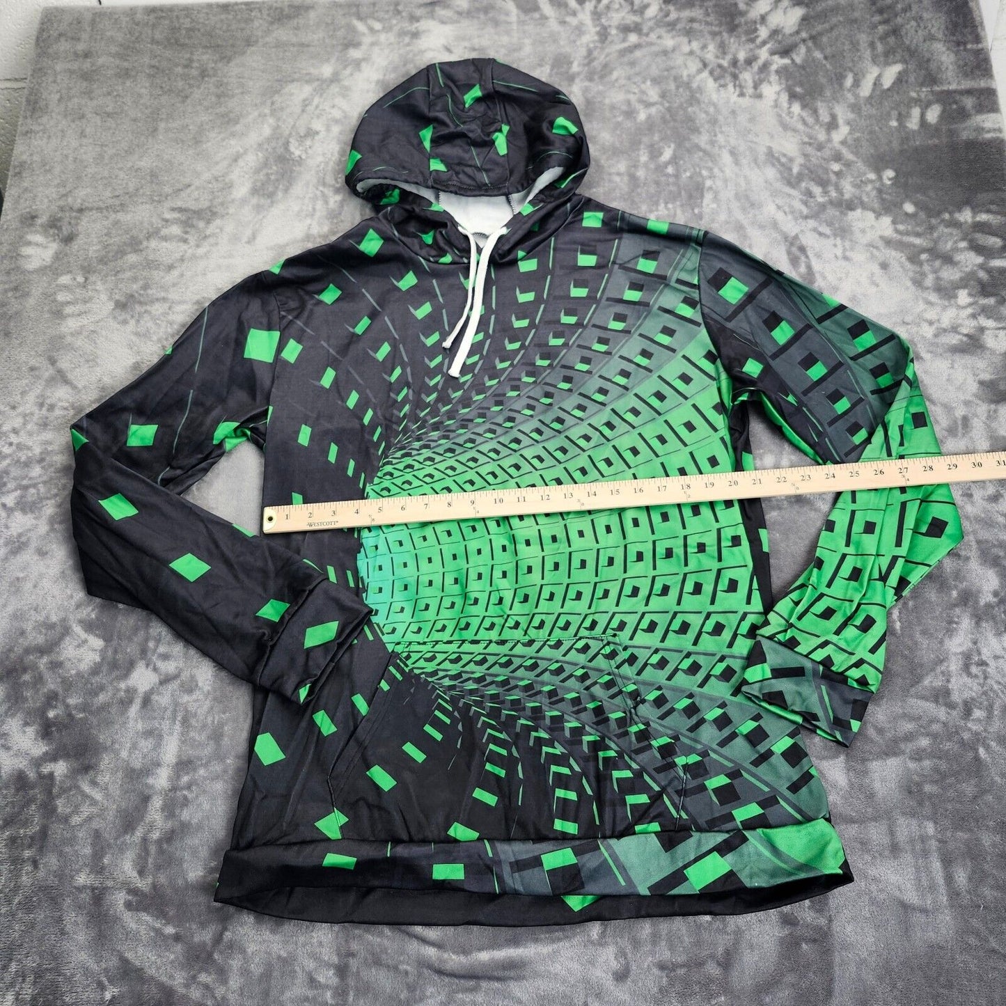 Men’s Block 3D Printing Hoodie Sweatshirt, Unisex Pullover Hoodie Green 3XL