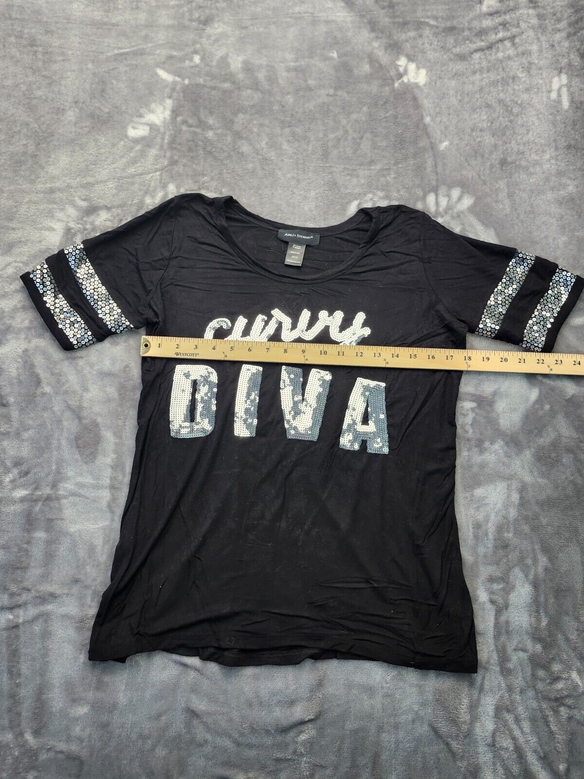 Ashley Stewart t-shirt jersey style Curvy Diva size 10/12