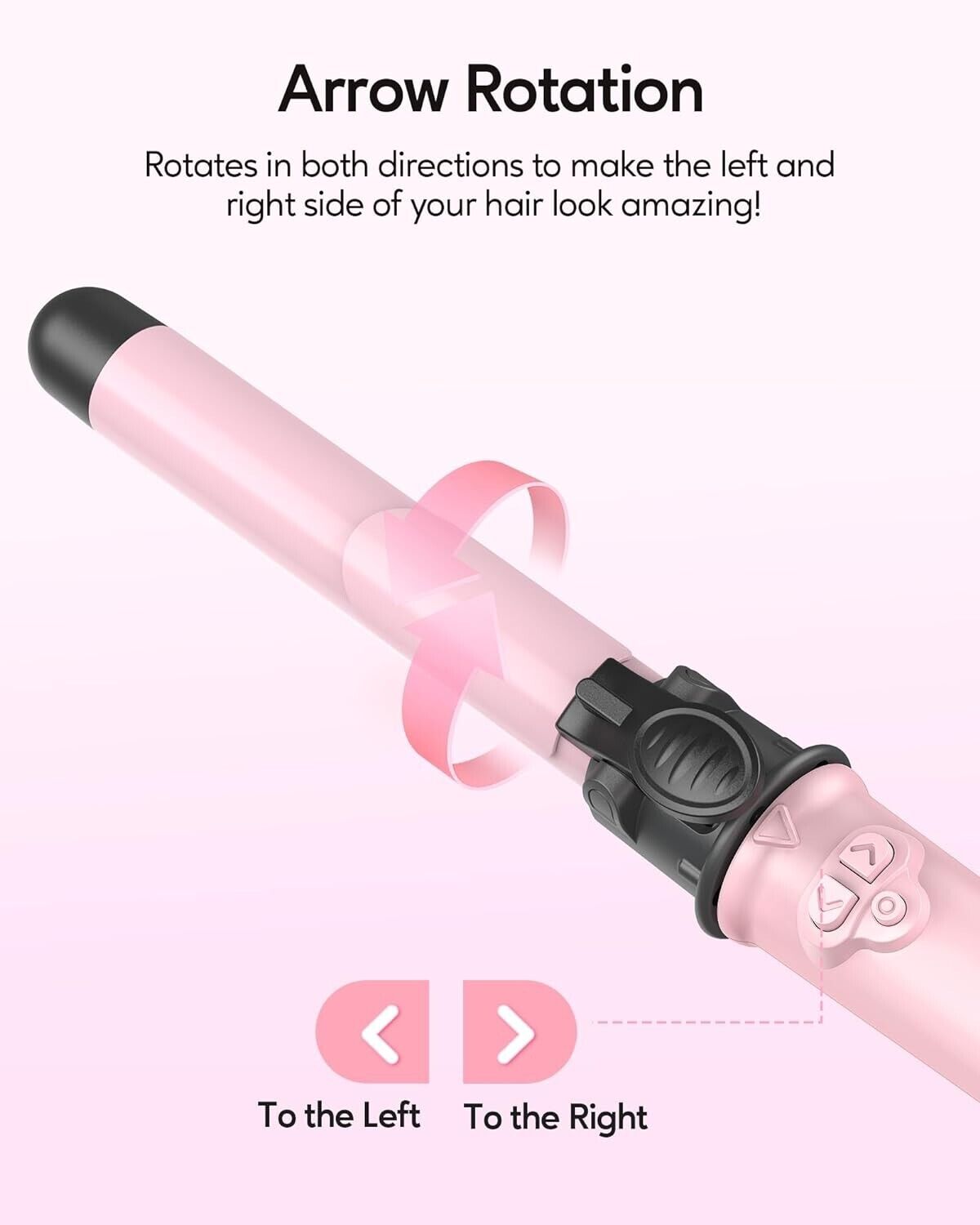 Wavytalk Rotating Curling Iron, 1 Inch Automatic Waver for Effortless Waves Pink