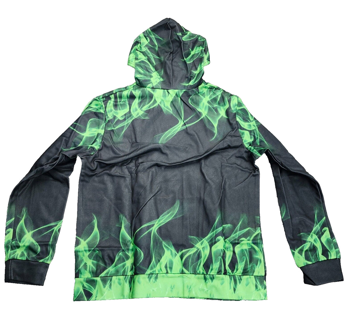 Men’s Flame 3D Printing Hoodie Sweatshirt, Unisex Pullover Hoodie Green XL