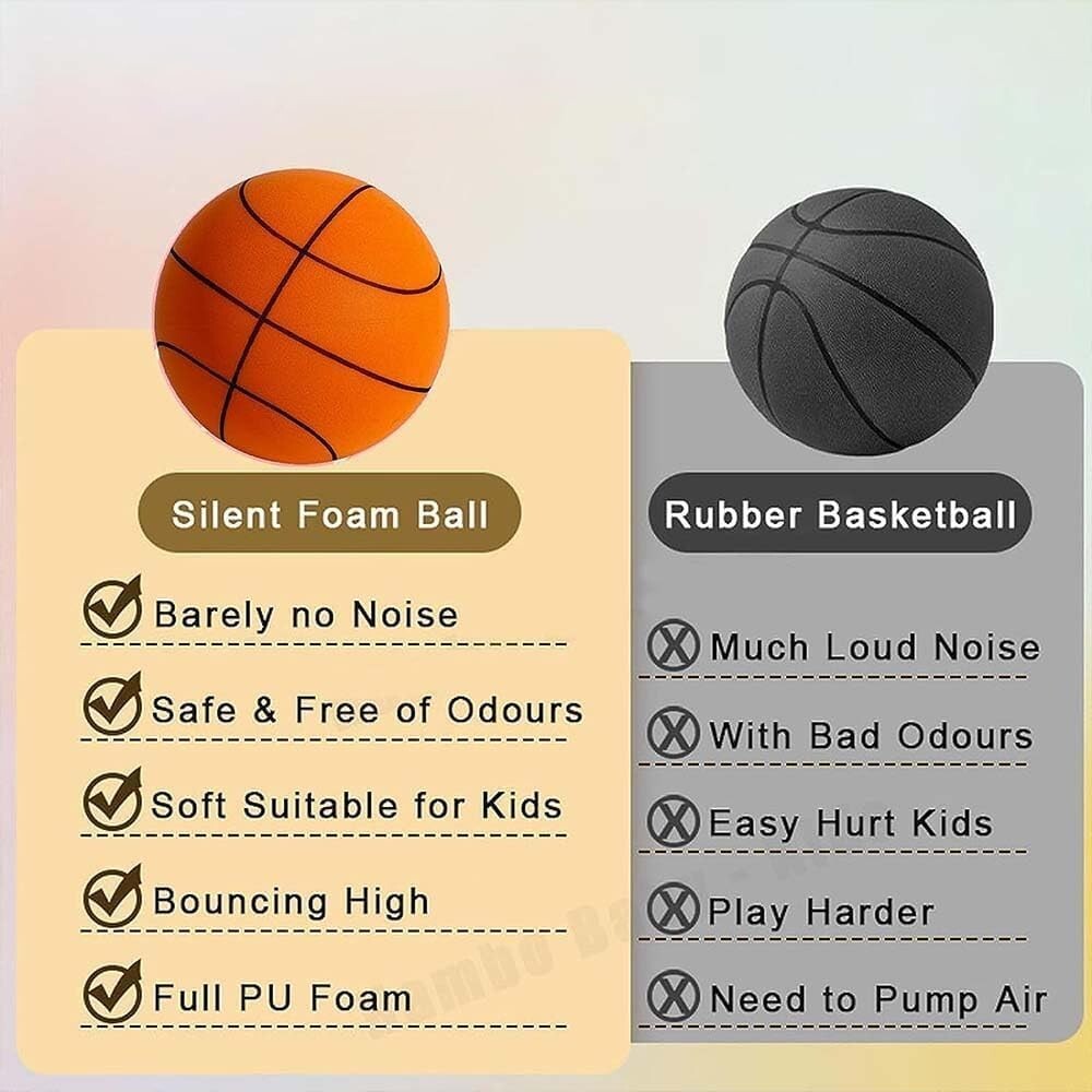 Quiet Basketball Handle Airless Silent Foam Basketball No.7-9.4 inch