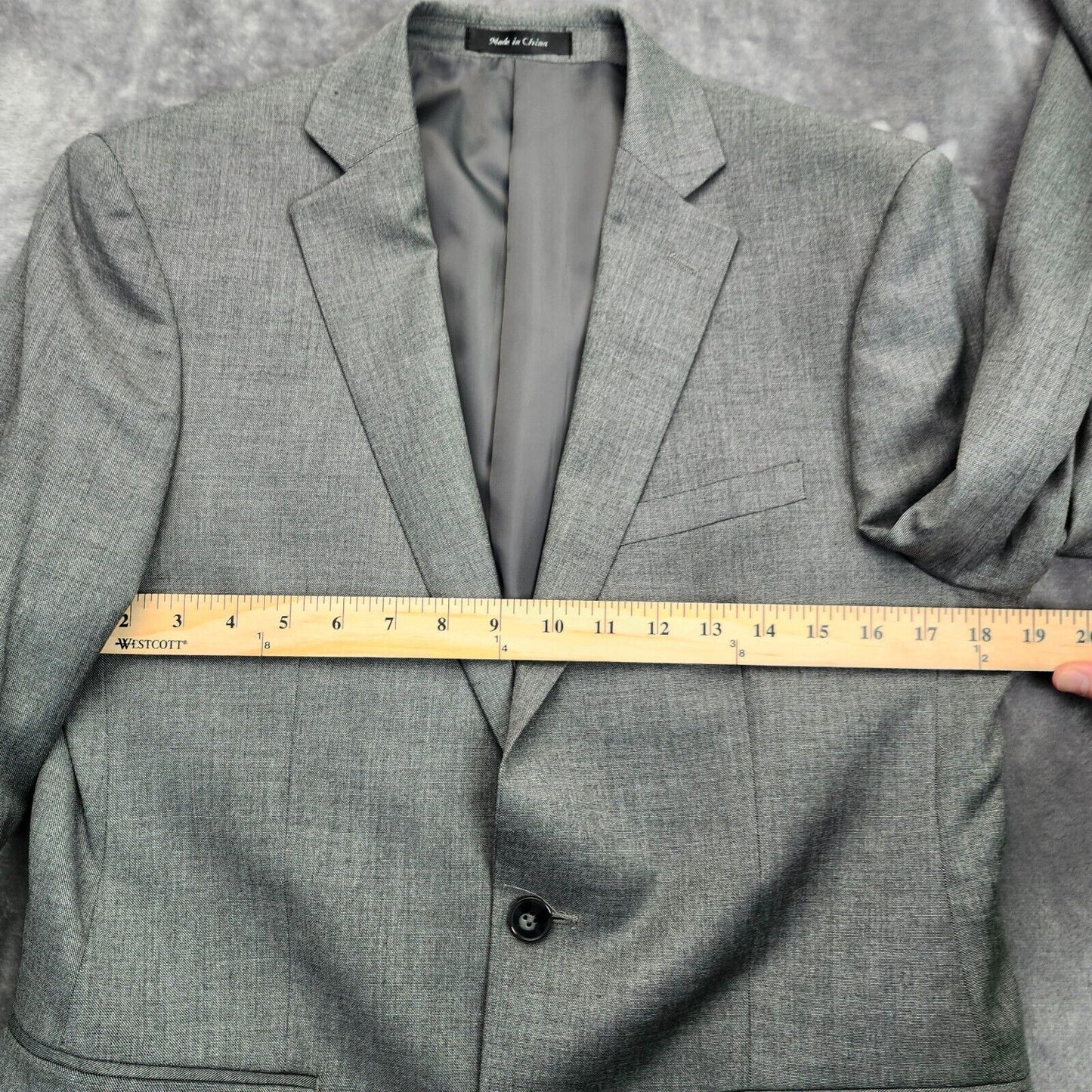 Calvin Klein Mens Suit Set Gray Jacket 38R, Trousers 34W X 32L