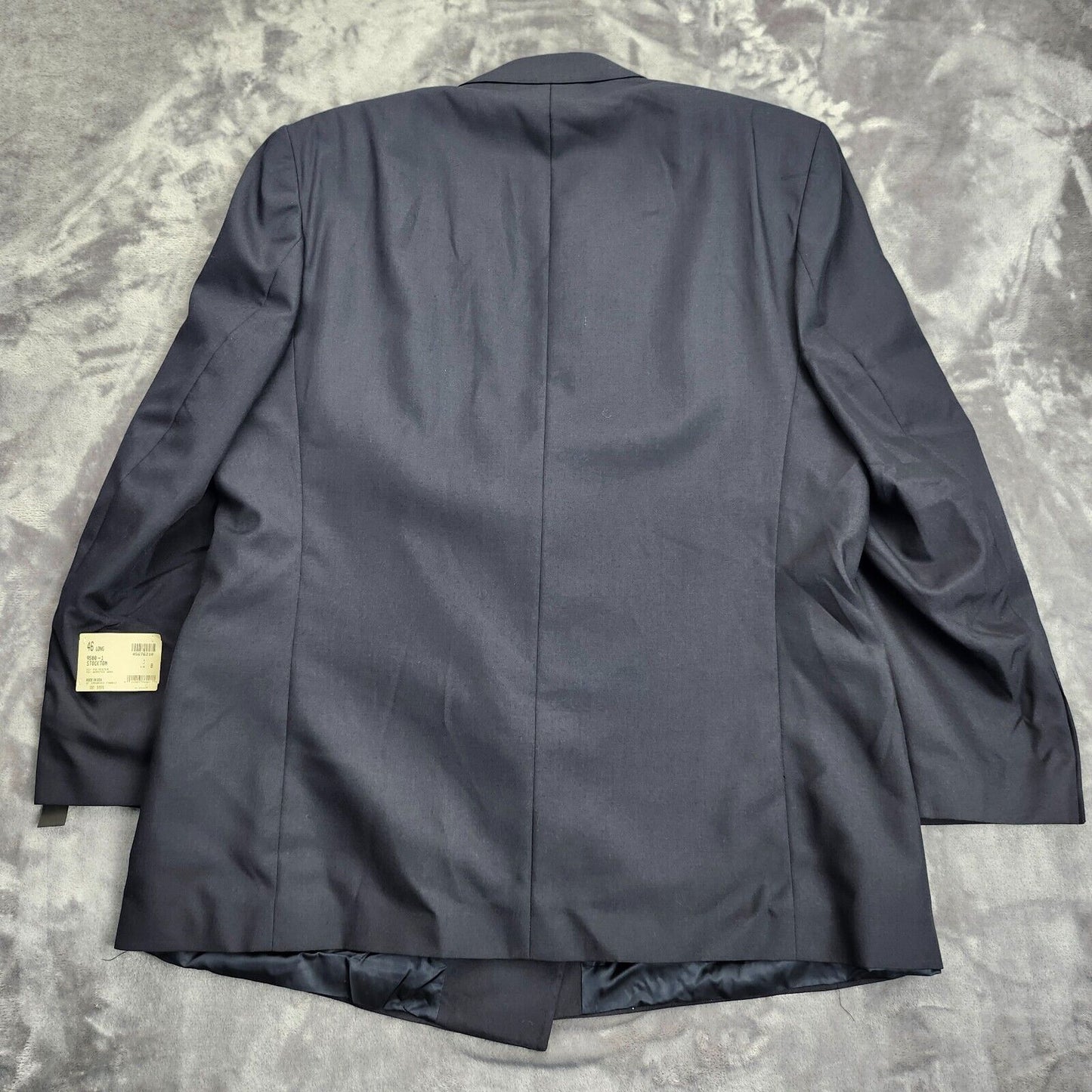 NWT Hardwick Clothes Men's Suit Jacket Black 46 Long Peak Lapel Double Breasted