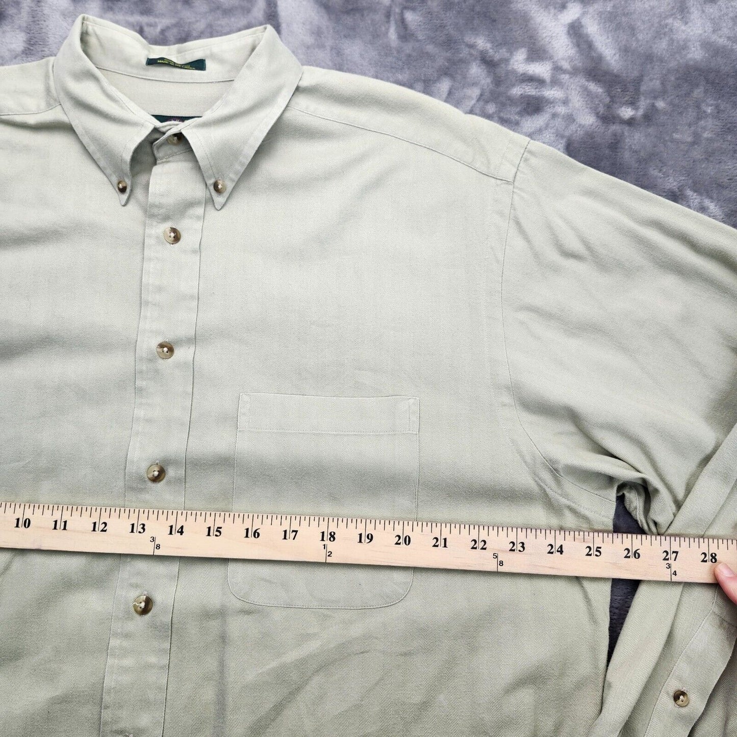 Club Room Mens Button up Dress Shirt 100% Cotton long sleeve Large