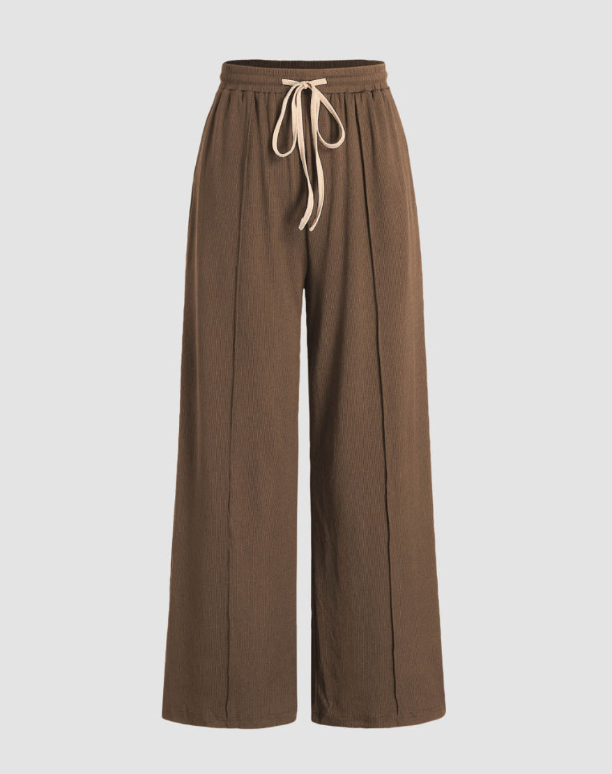 CIDER Womens Elastic Drawstring Waist Knotted Trousers Medium