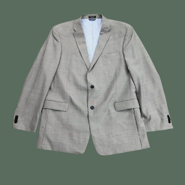 Tommy Hilfiger Men's Gray Blazer Sport Coat Suit Jacket Long 46 100% Wool